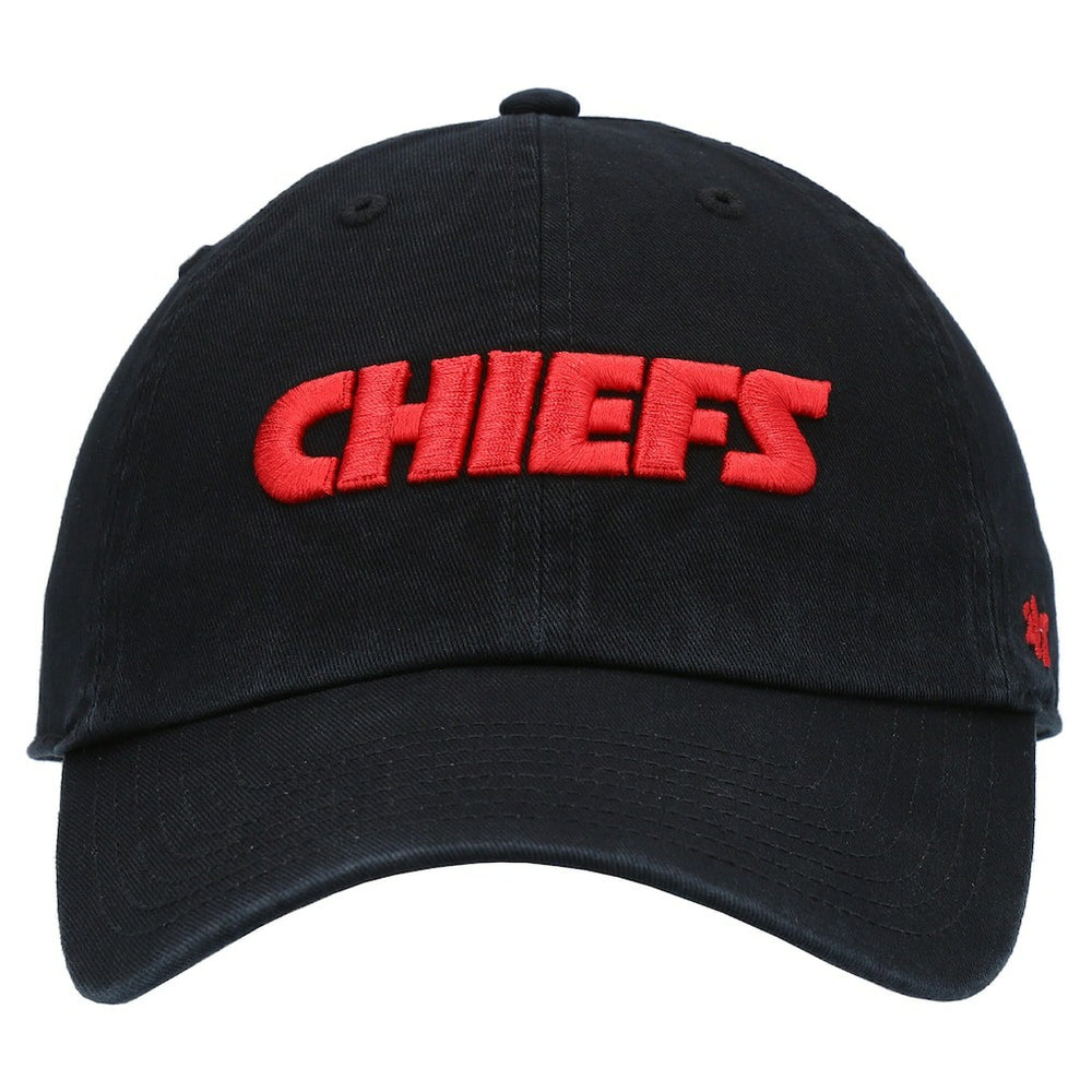 Kansas City Chiefs '47 Clean Up Script Adjustable Hat Black | 47 brand