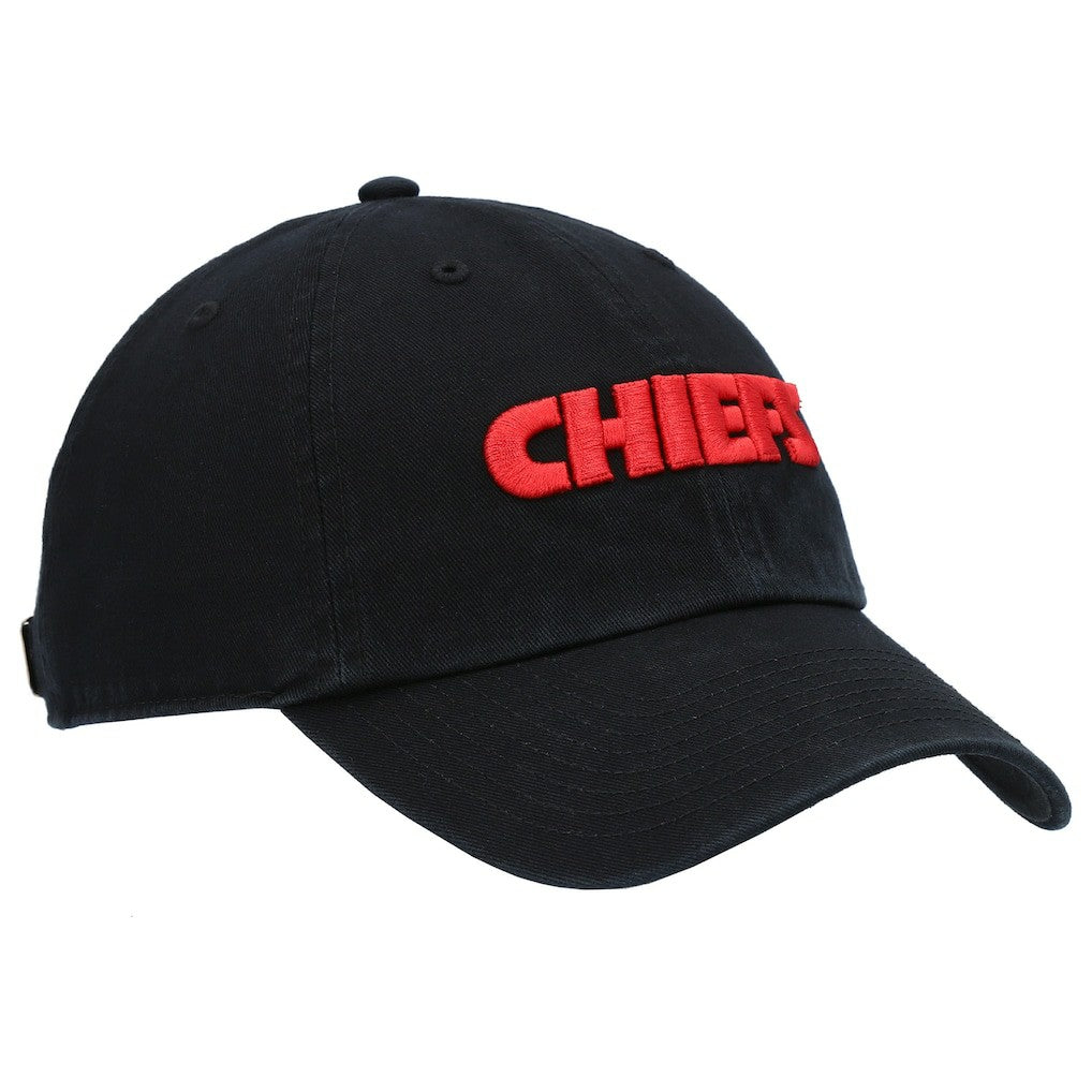 Kansas City Chiefs '47 Clean Up Script Adjustable Hat Black | 47 brand