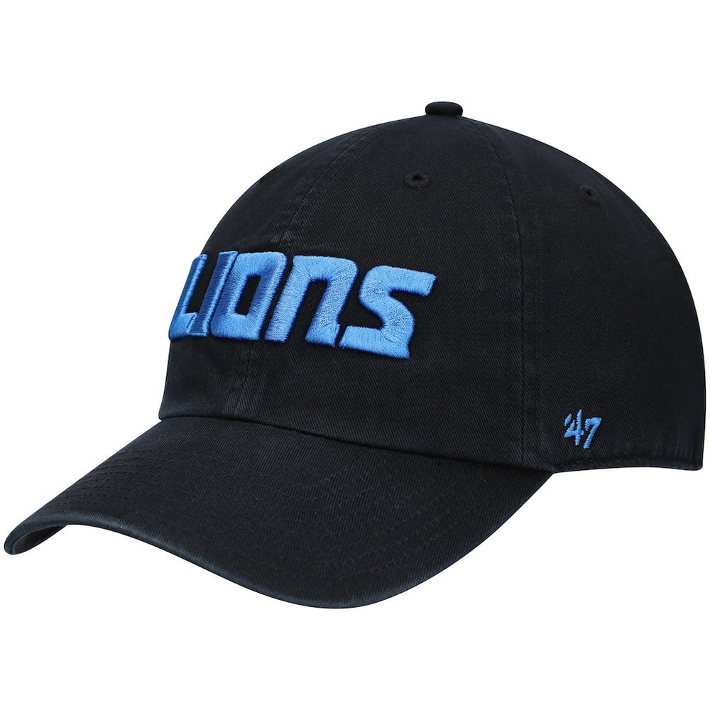 Detroit Lions '47 Clean Up Script Adjustable Hat Black | 47 brand