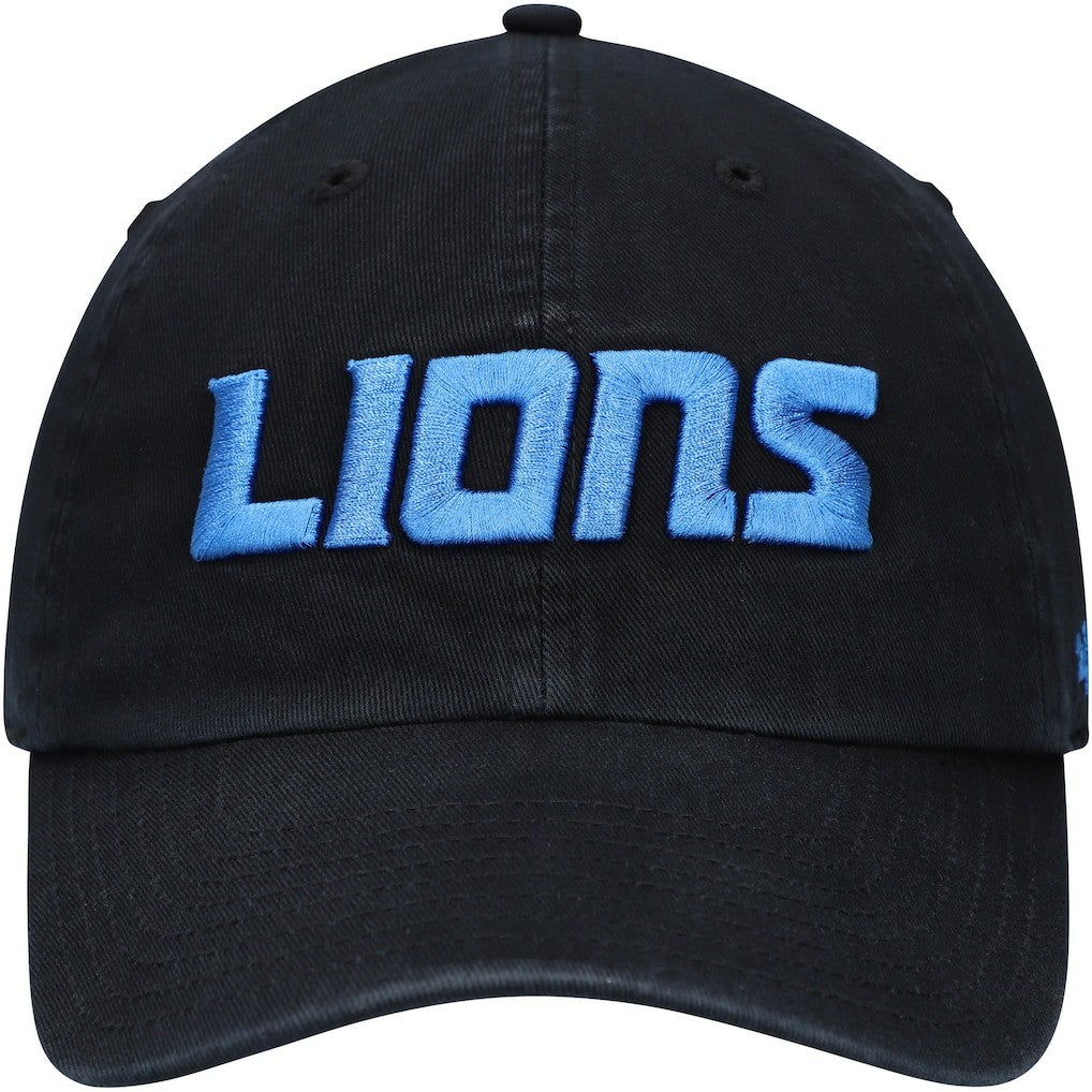 Detroit Lions '47 Clean Up Script Adjustable Hat Black | 47 brand