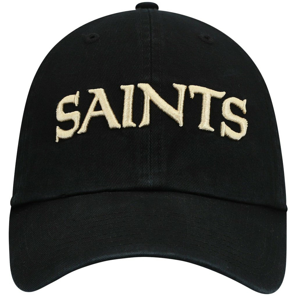 New Orleans Saints '47 Clean Up Script Adjustable Hat Black | 47 brand