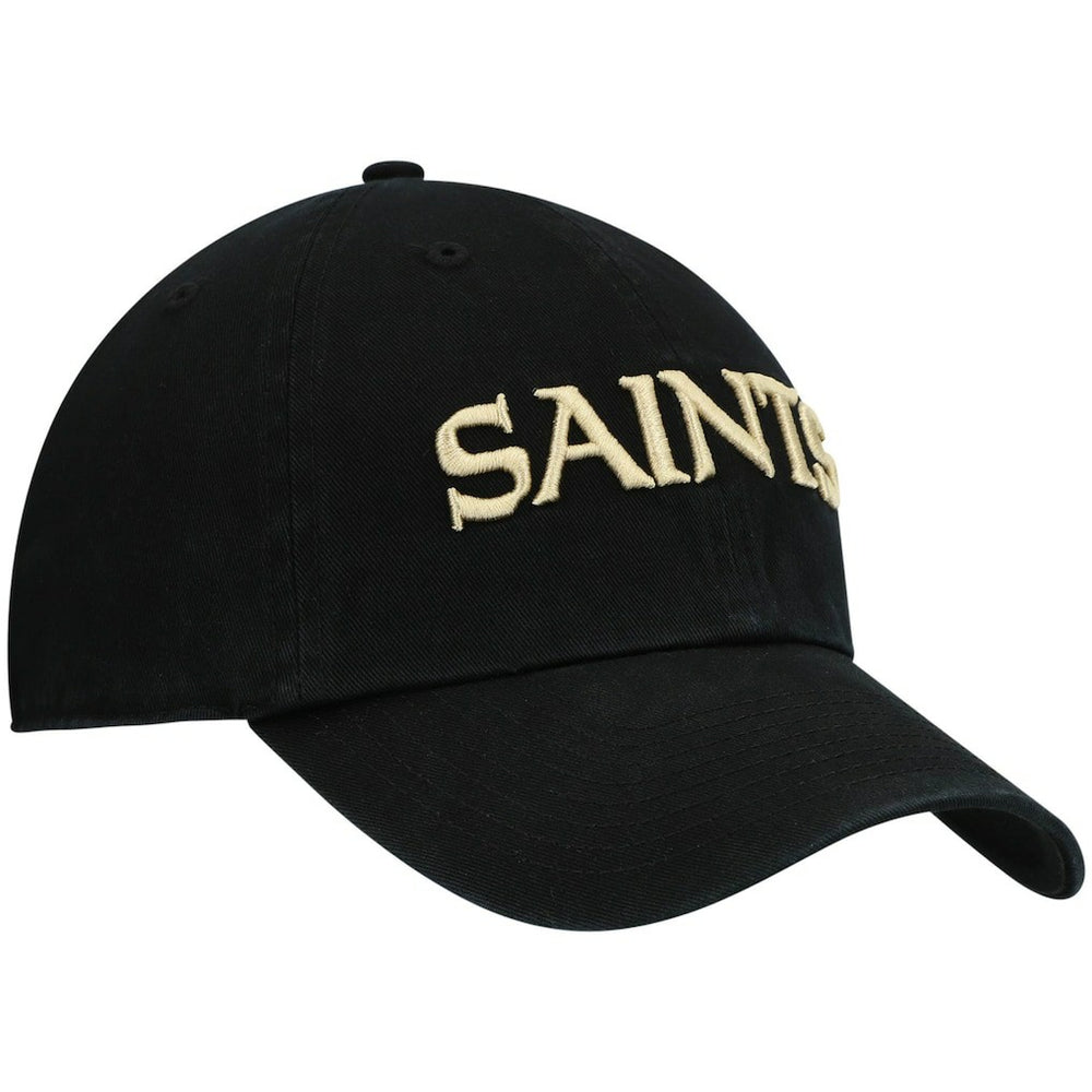 New Orleans Saints '47 Clean Up Script Adjustable Hat Black | 47 brand
