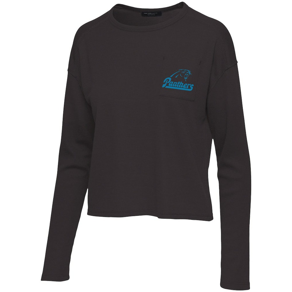 Carolina Panthers Junk Food Women's Pocket Thermal Long Sleeve T-Shirt Black | NFL
