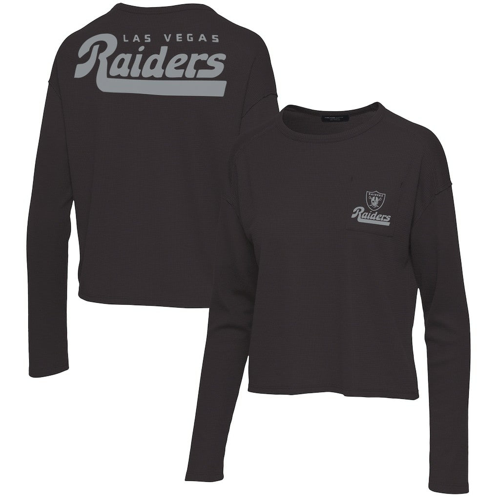 Las Vegas Raiders Junk Food Women's Pocket Thermal Long Sleeve T-Shirt Black | NFL
