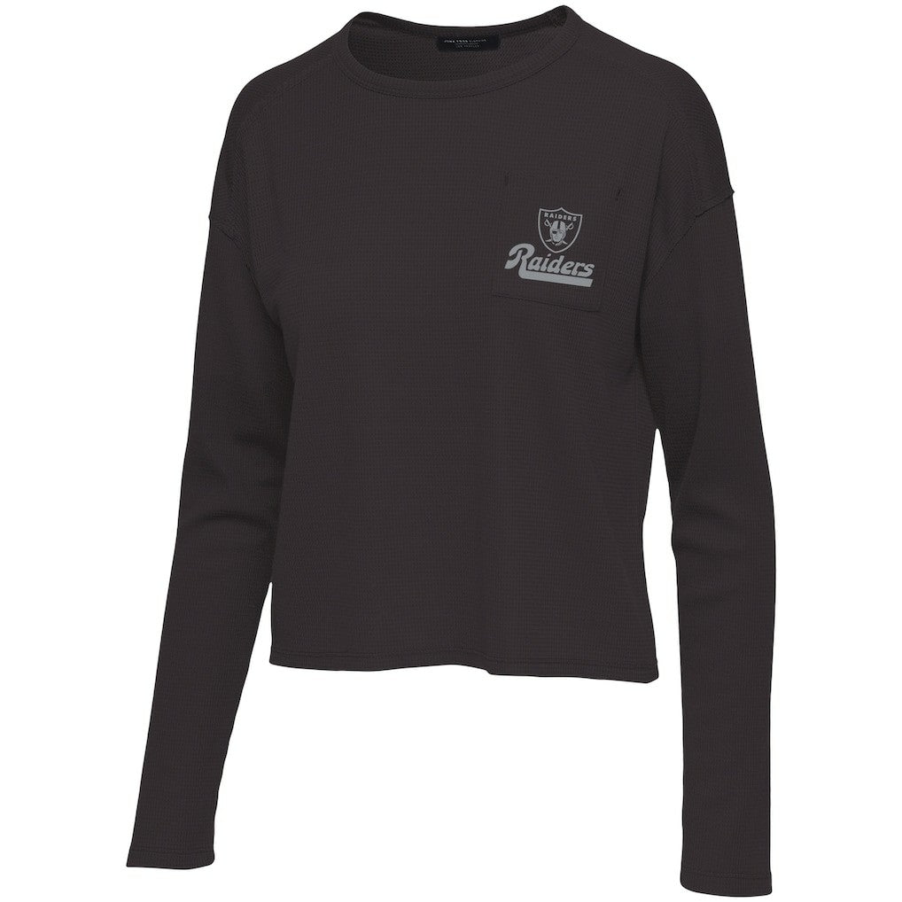 Las Vegas Raiders Junk Food Women's Pocket Thermal Long Sleeve T-Shirt Black | NFL