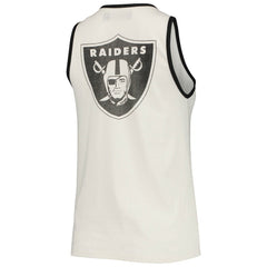Las Vegas Raiders Junk Food Women's Throwback Pop Binding Scoop Neck Tank Top White/Black | NFL