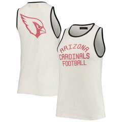 Arizona Cardinals Junk Food Women's Throwback Pop Binding Scoop Neck Tank Top White/Black | NFL