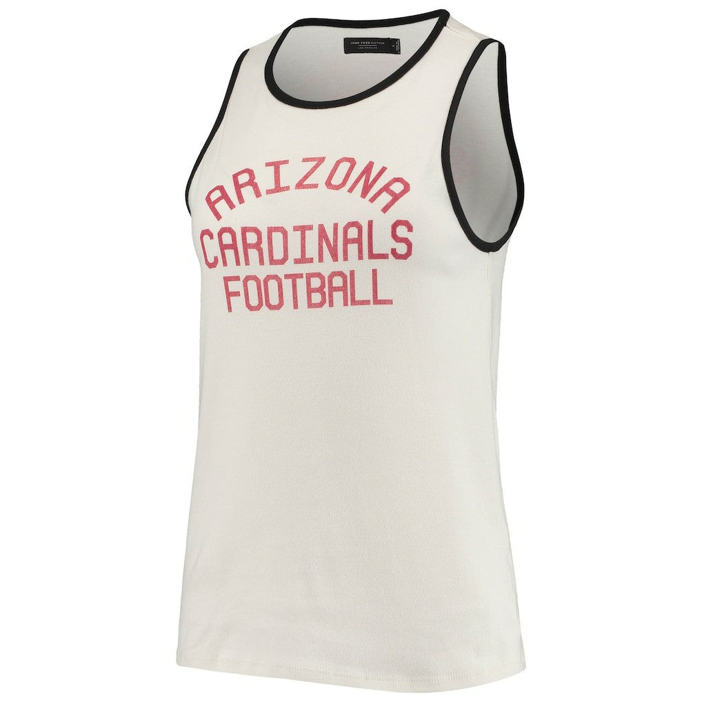 Arizona Cardinals Junk Food Women's Throwback Pop Binding Scoop Neck Tank Top White/Black | NFL