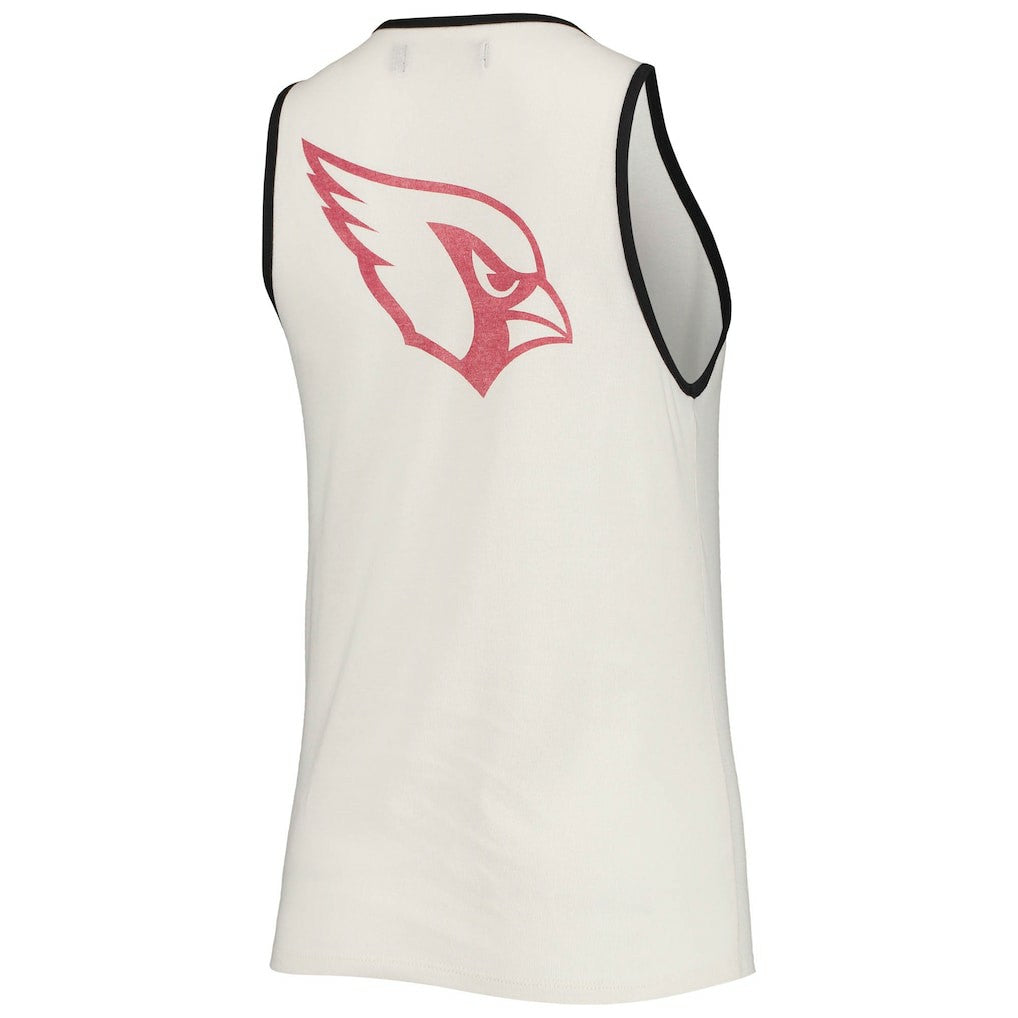 Arizona Cardinals Junk Food Women's Throwback Pop Binding Scoop Neck Tank Top White/Black | NFL
