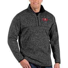 Tampa Bay Buccaneers Antigua Fortune Big & Tall Quarter-Zip Pullover Jacket Heathered Black | NFL