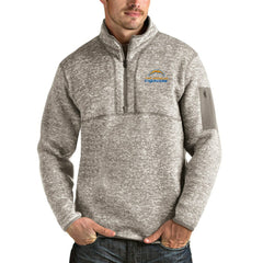 Los Angeles Chargers Antigua Alternate Logo Fortune Quarter-Zip Pullover Jacket Oatmeal | NFL