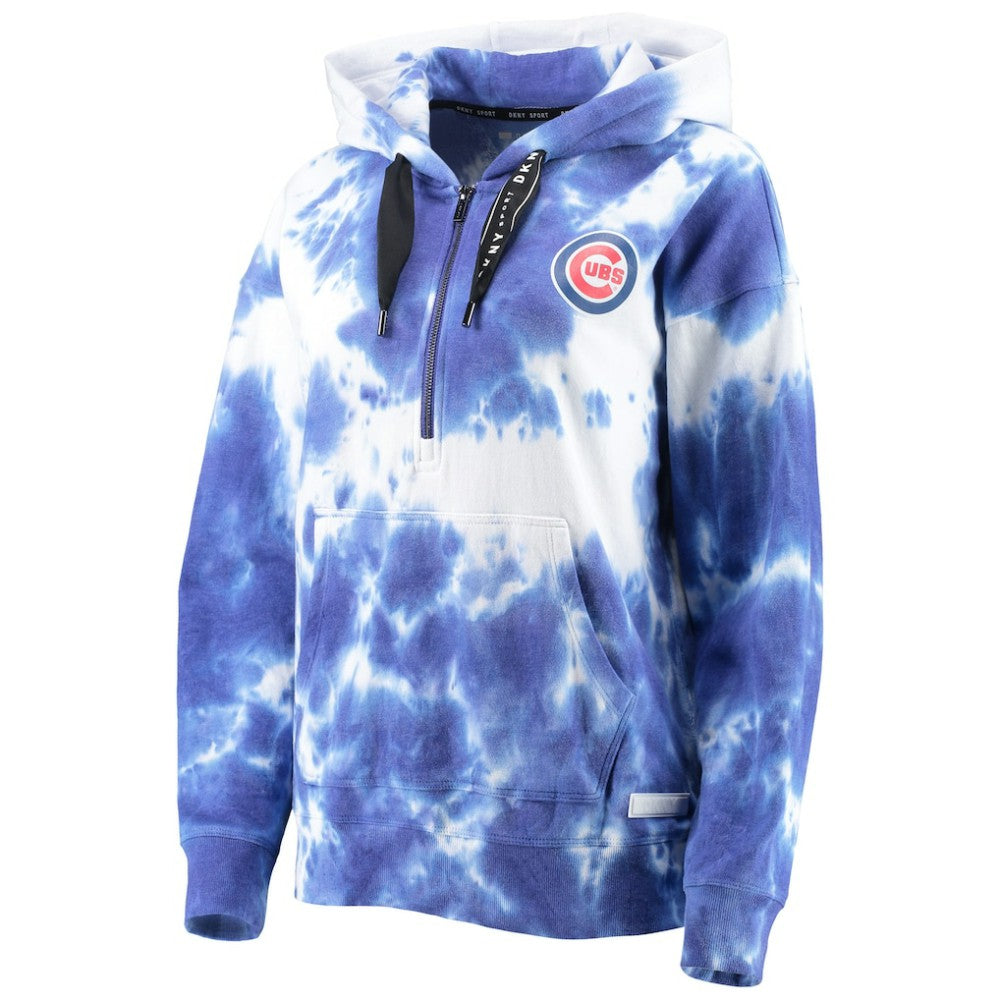 Chicago Cubs DKNY Sport Women's Dakota Tie-Dye Half-Zip Hoodie - MLB