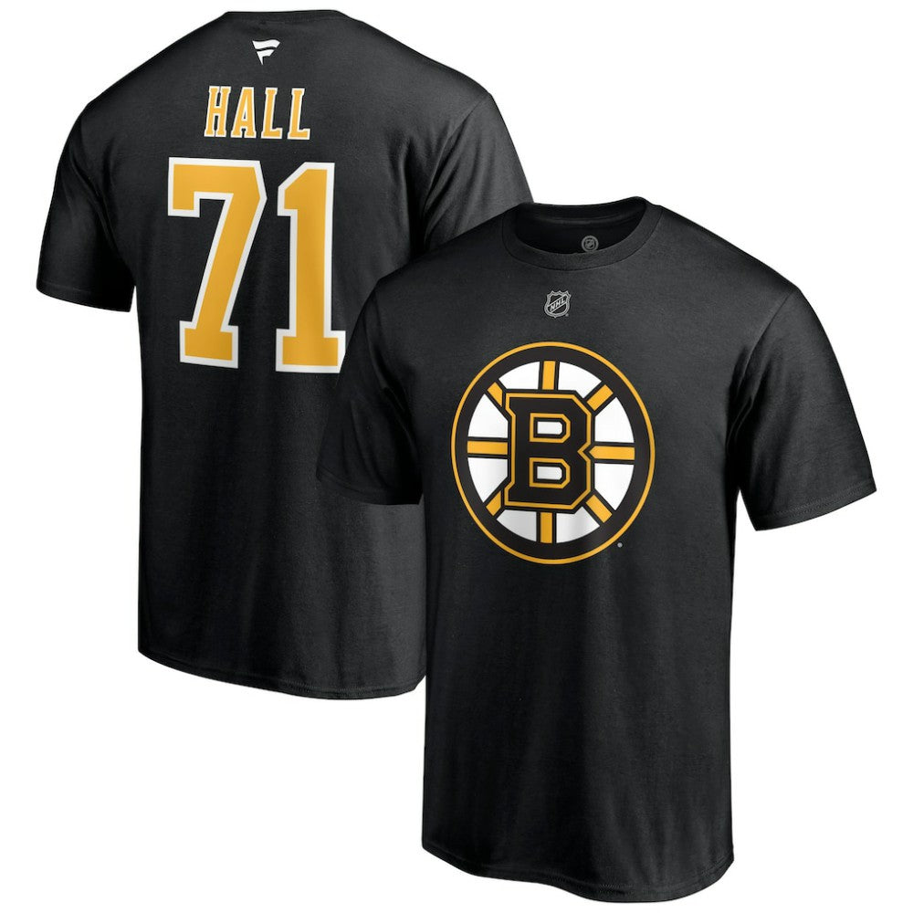 Taylor Hall Boston Bruins Fanatics Authentic Stack Name & Number T-Shirt - Black - NHL