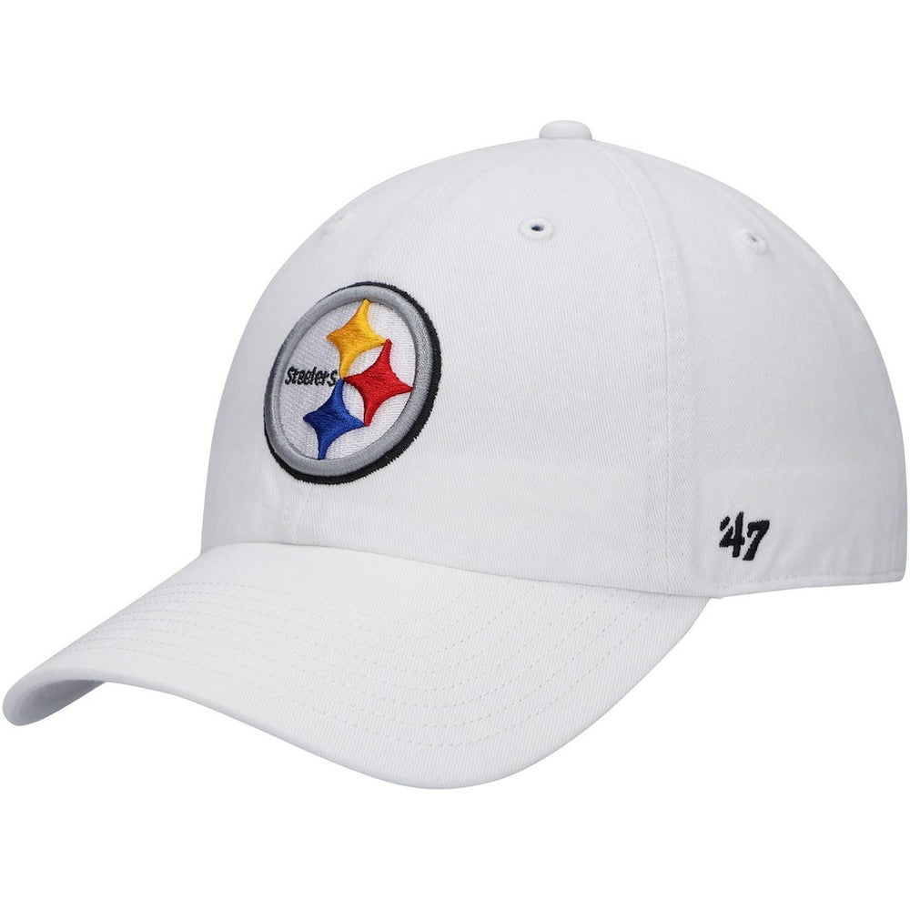 Pittsburgh Steelers '47 Logo Clean Up Adjustable Hat White | 47 brand