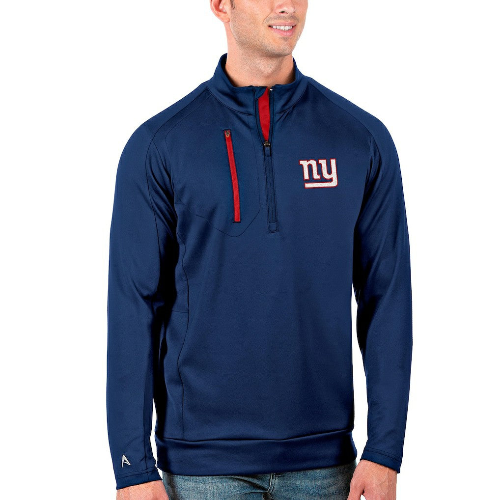 New York Giants Antigua Generation Quarter-Zip Pullover Jacket Royal/Red | NFL