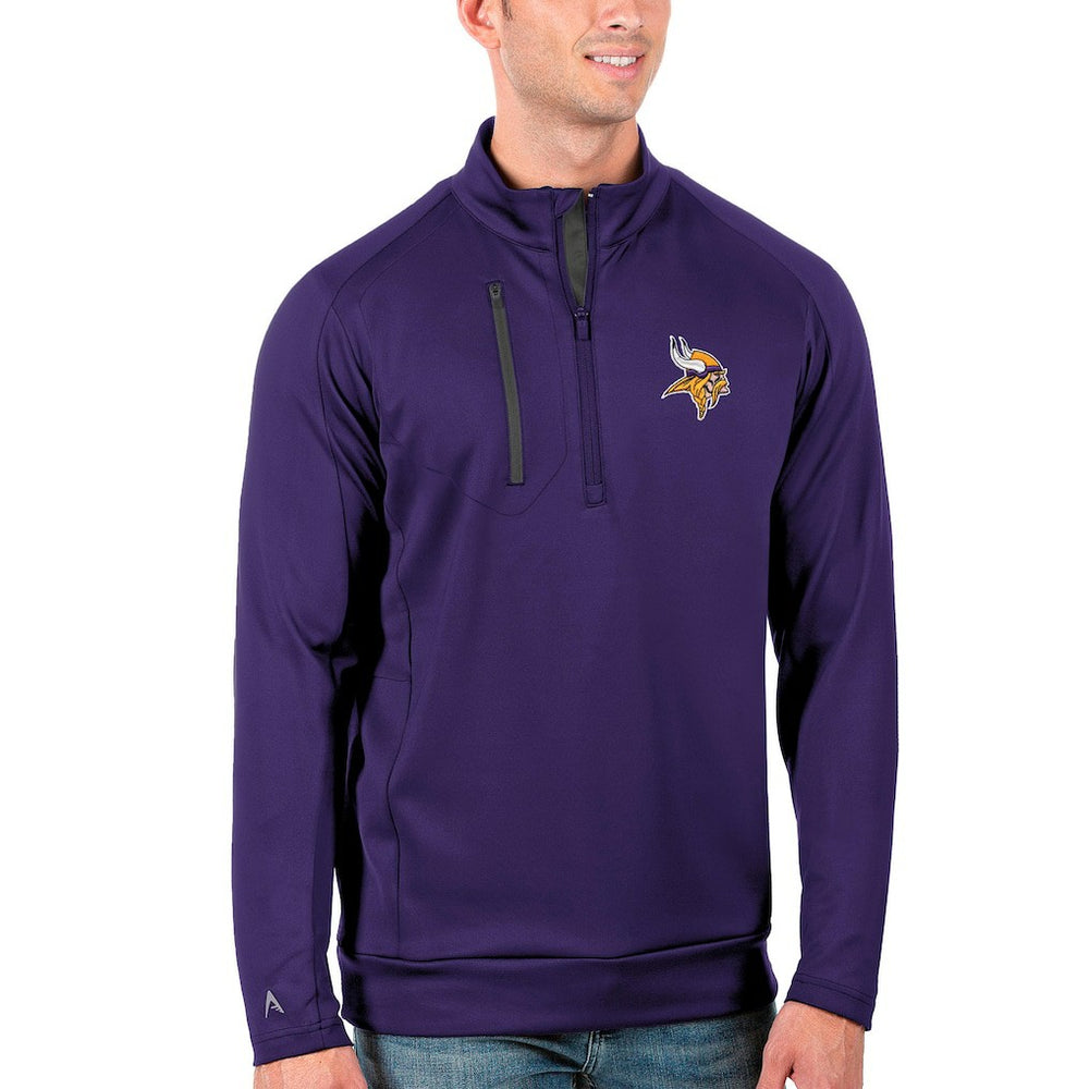 Minnesota Vikings Antigua Generation Quarter-Zip Pullover Jacket Purple/Charcoal | NFL