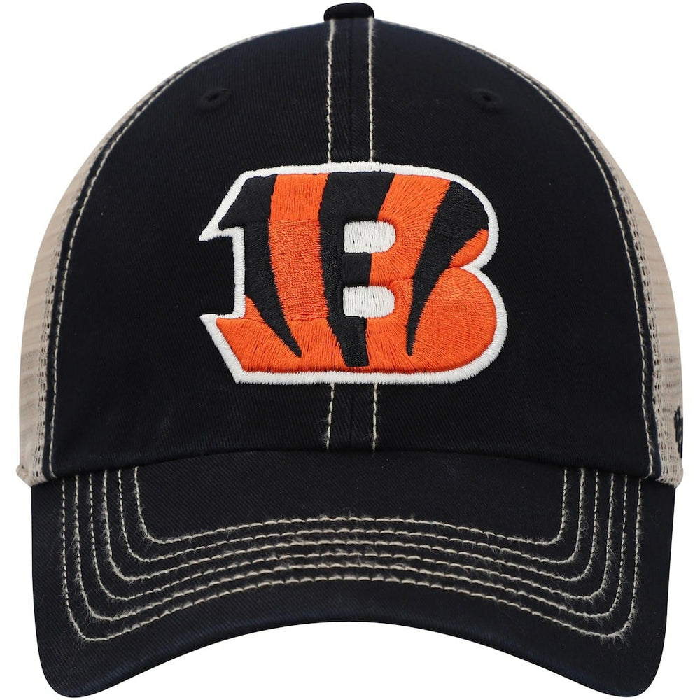 Cincinnati Bengals '47 Trawler Trucker Clean Up Snapback Hat Black/Natural | 47 brand