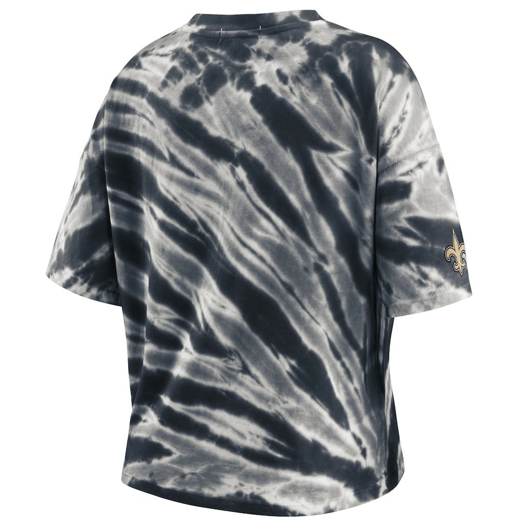 New Orleans Saints WEAR by Erin Andrews Women's Tie-Dye T-Shirt Black | NFL