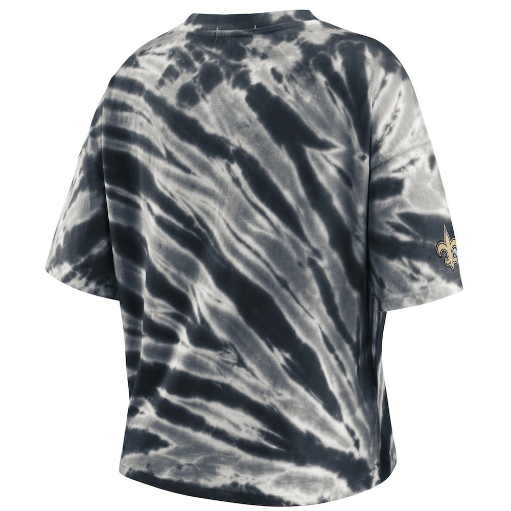 New Orleans Saints WEAR by Erin Andrews Women's Tie-Dye T-Shirt Black | NFL