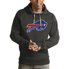 Buffalo Bills Antigua Victory Pullover Hoodie Charcoal | NFL