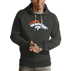 Denver Broncos Antigua Victory Pullover Hoodie Charcoal | NFL