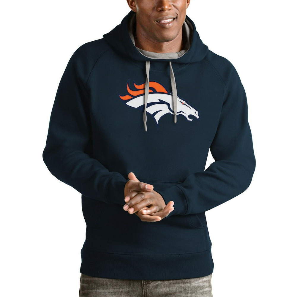 Denver Broncos Antigua Victory Pullover Hoodie Navy | NFL