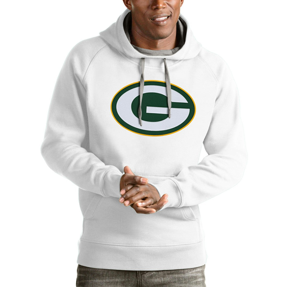 Green Bay Packers Antigua Victory Pullover Hoodie White | NFL