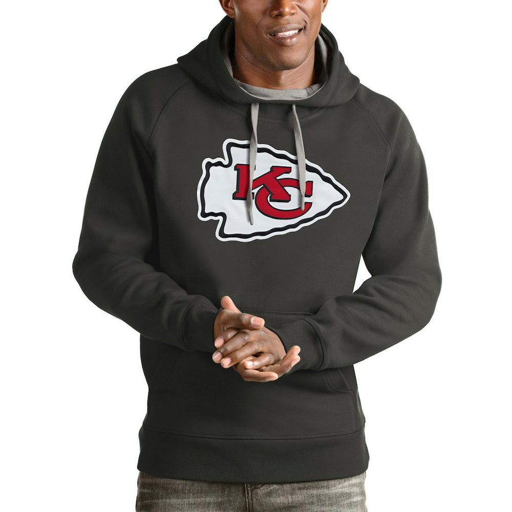 Kansas City Chiefs Antigua Victory Pullover Hoodie Charcoal | NFL