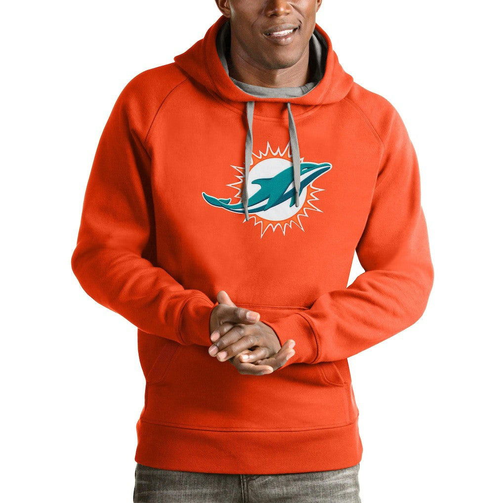Miami Dolphins Antigua Victory Pullover Hoodie Orange | NFL