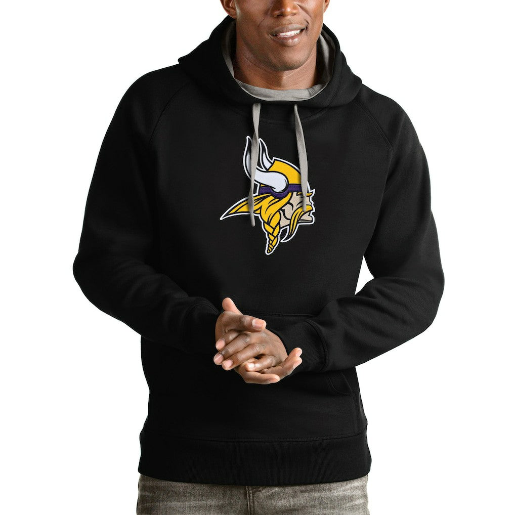 Minnesota Vikings Antigua Victory Pullover Hoodie Black | NFL
