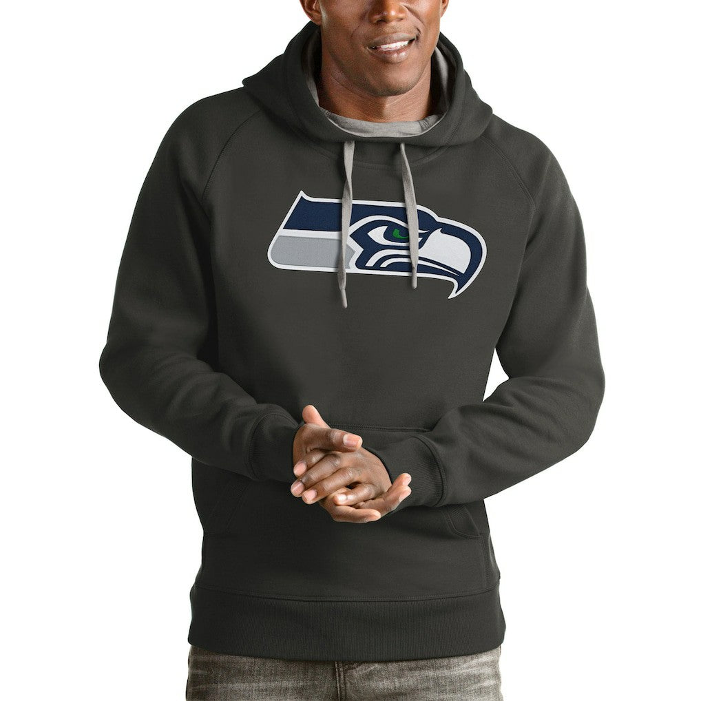 Seattle Seahawks Antigua Victory Pullover Hoodie Charcoal | NFL