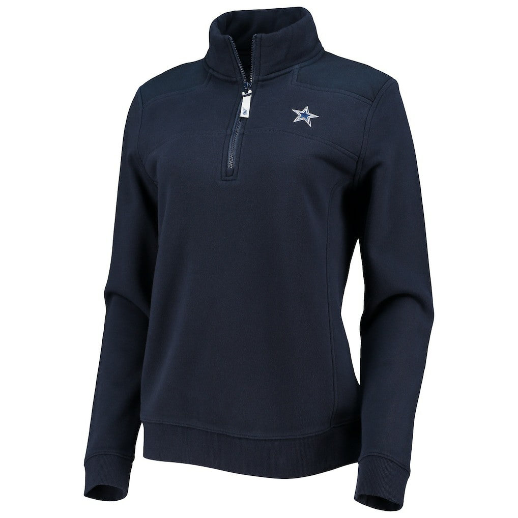 Dallas Cowboys Vineyard Vines Women's Shep Shirt Quarter-Zip Sweatshirt Navy | NFL
