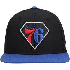 Philadelphia 76ers '47 75th Anniversary Carat Captain Snapback Hat Black/Royal - NBA