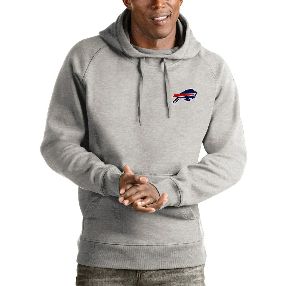 Buffalo Bills Antigua Logo Victory Pullover Hoodie Heathered Gray | NFL