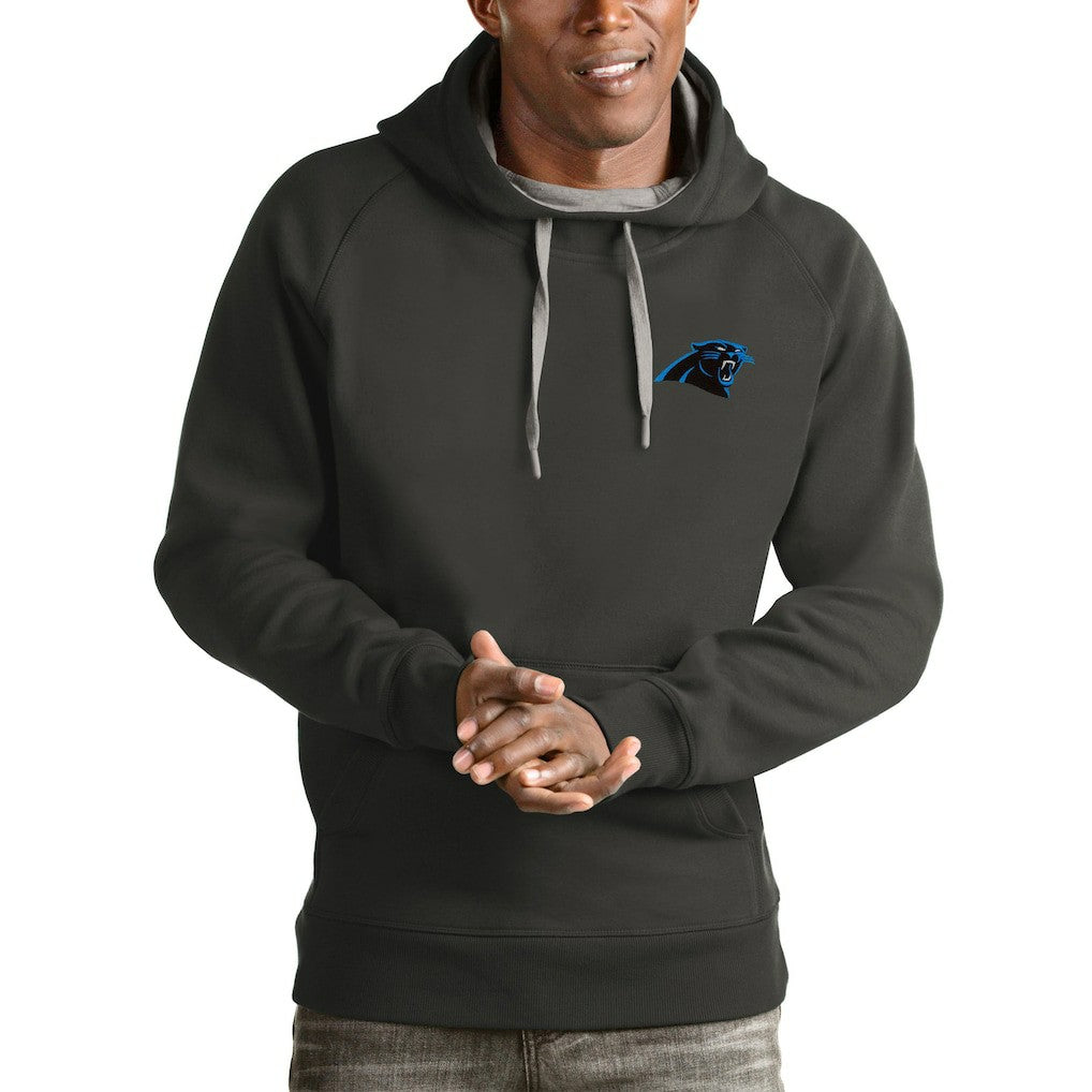 Carolina Panthers Antigua Logo Victory Pullover Hoodie Charcoal | NFL