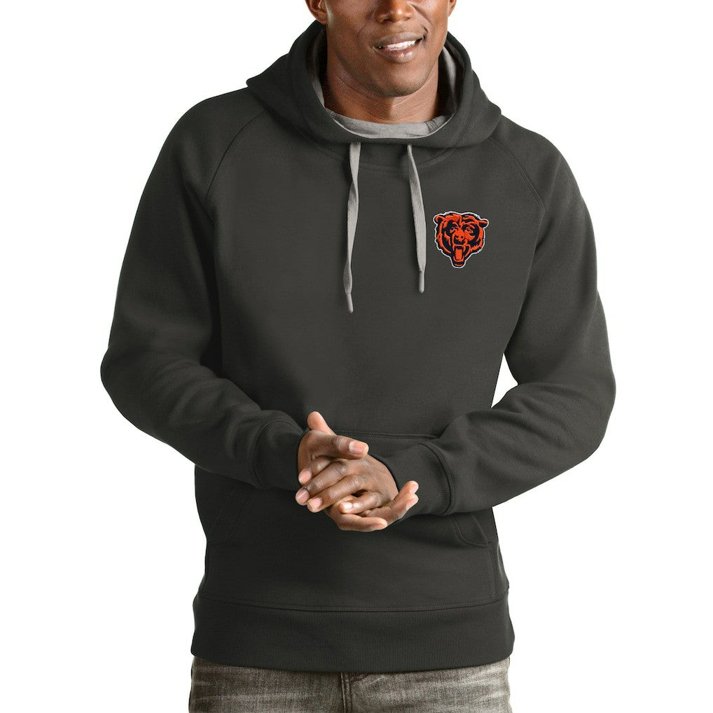 Chicago Bears Antigua Logo Victory Pullover Hoodie Charcoal | NFL