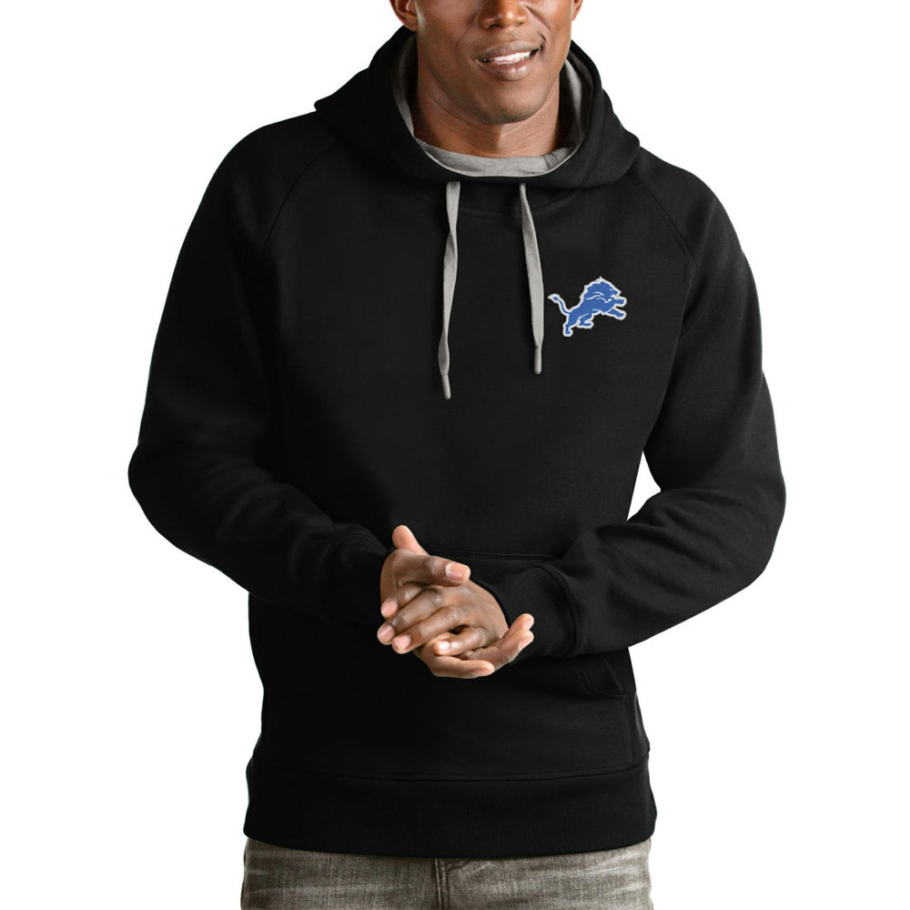 Detroit Lions Antigua Logo Victory Pullover Hoodie Black | NFL