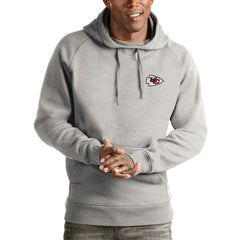 Kansas City Chiefs Antigua Logo Victory Pullover Hoodie Heathered Gray | NFL