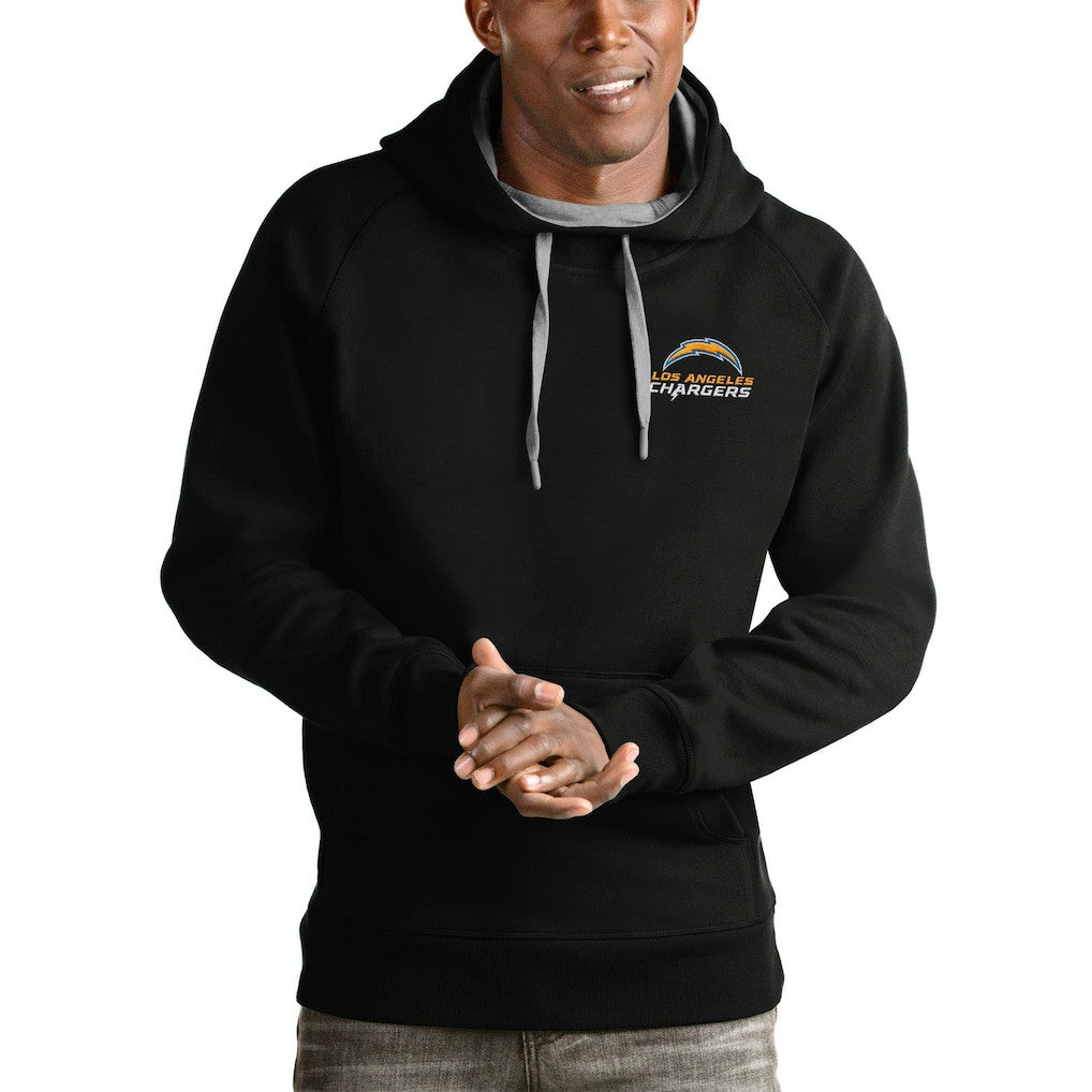 Los Angeles Chargers Antigua Logo Victory Pullover Hoodie Black | NFL