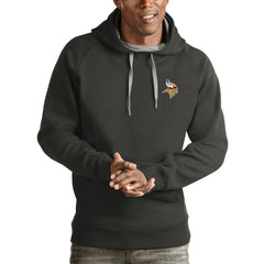 Minnesota Vikings Antigua Logo Victory Pullover Hoodie Charcoal | NFL