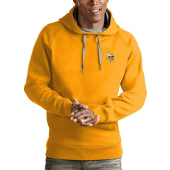 Minnesota Vikings Antigua Logo Victory Pullover Hoodie Gold | NFL