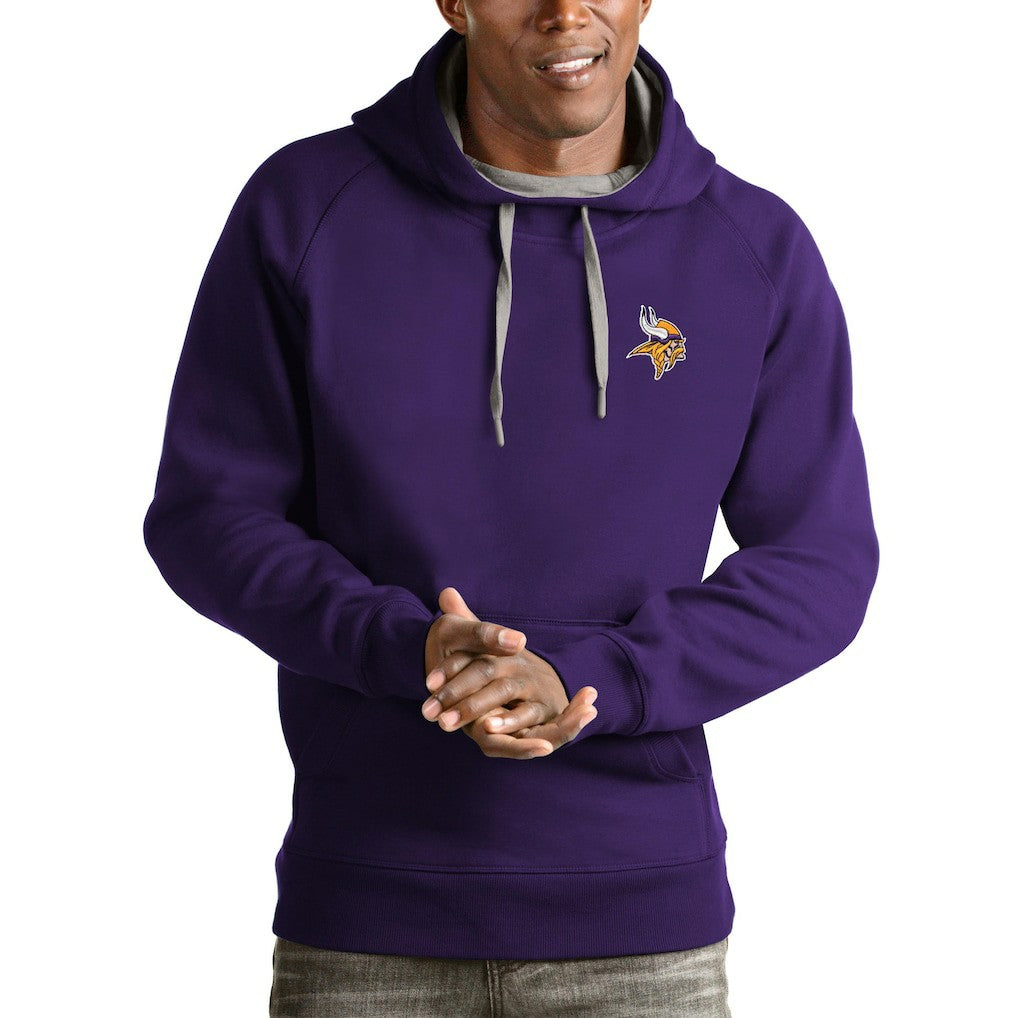 Minnesota Vikings Antigua Logo Victory Pullover Hoodie Purple | NFL