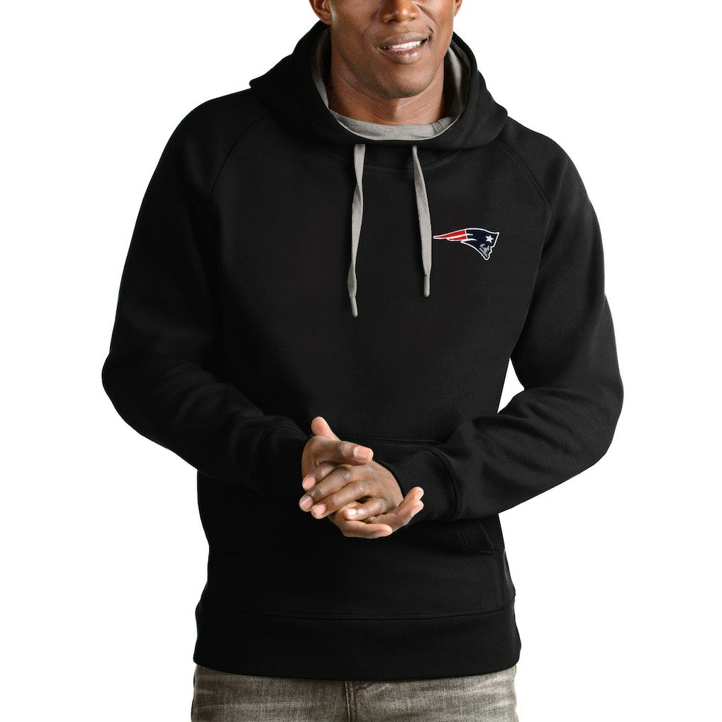 New England Patriots Antigua Logo Victory Pullover Hoodie Black | NFL