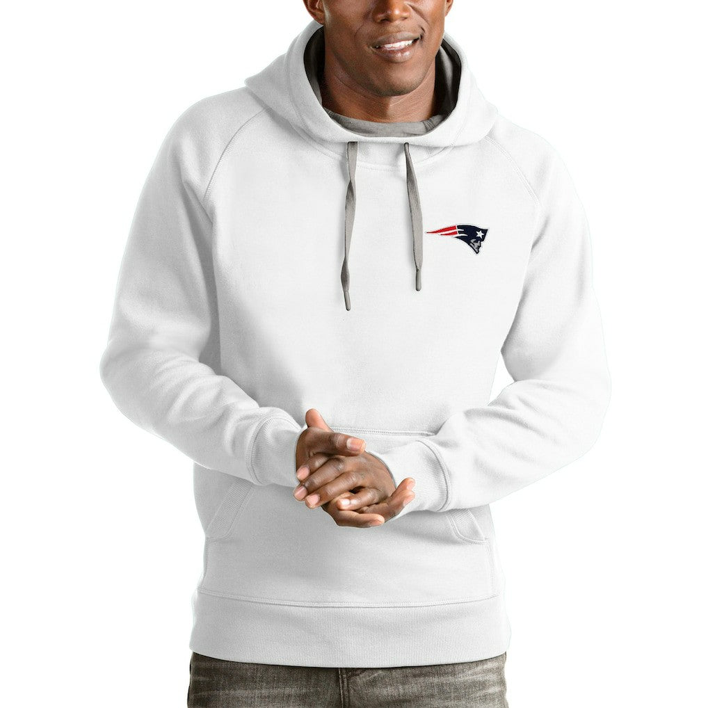 New England Patriots Antigua Logo Victory Pullover Hoodie White | NFL