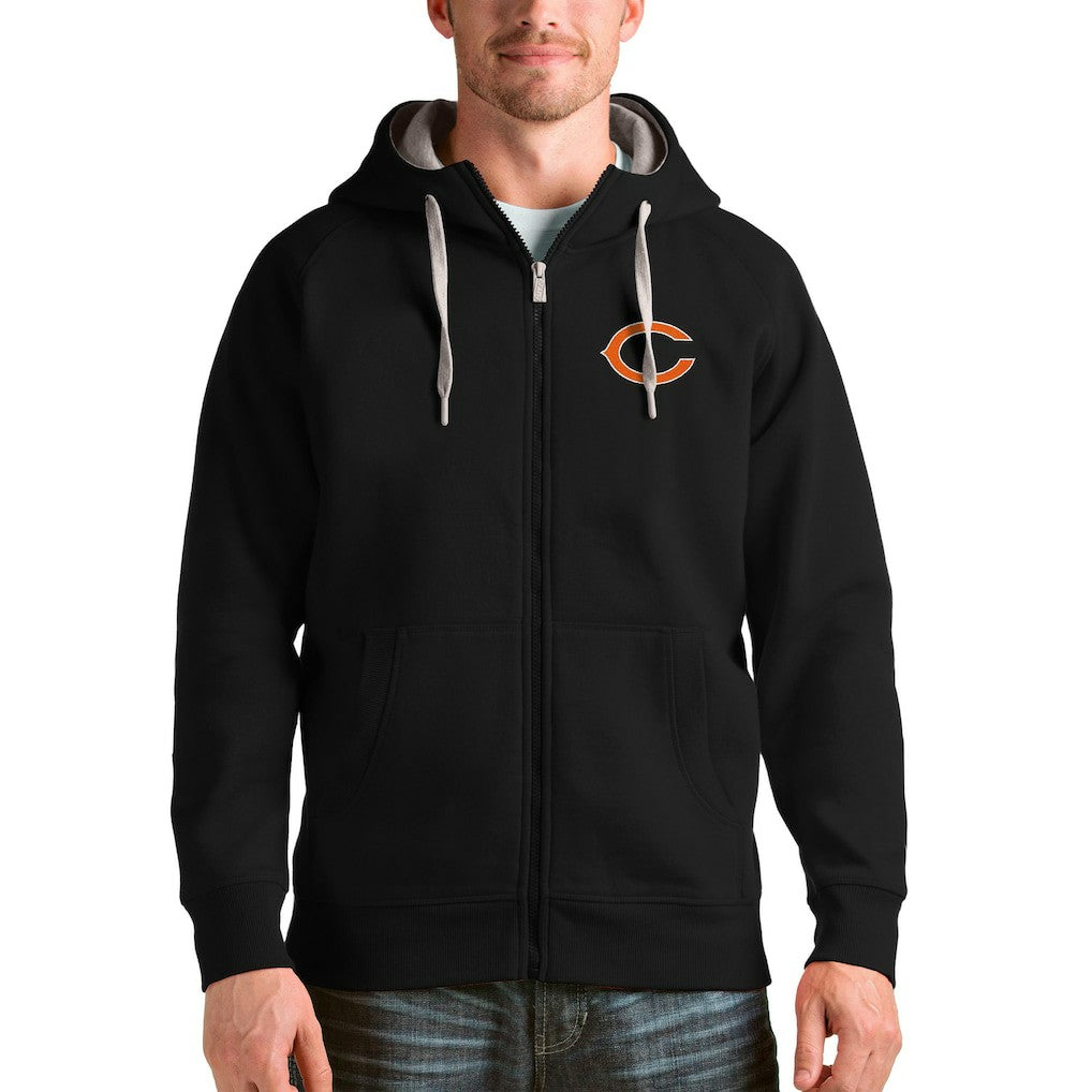 Chicago Bears Antigua Victory Full-Zip Hoodie Black | NFL