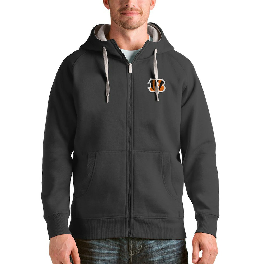 Cincinnati Bengals Antigua Victory Full-Zip Hoodie Charcoal | NFL