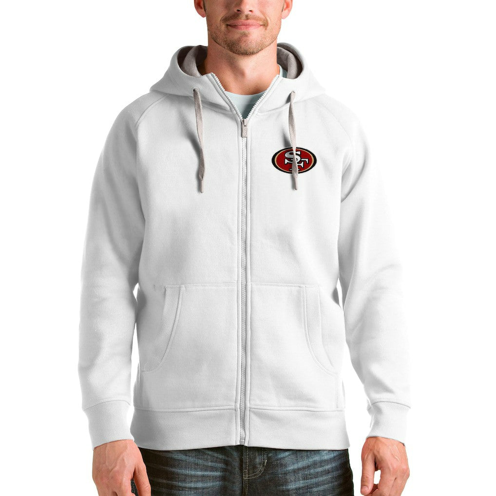 San Francisco 49ers Antigua Victory Full-Zip Hoodie White | NFL