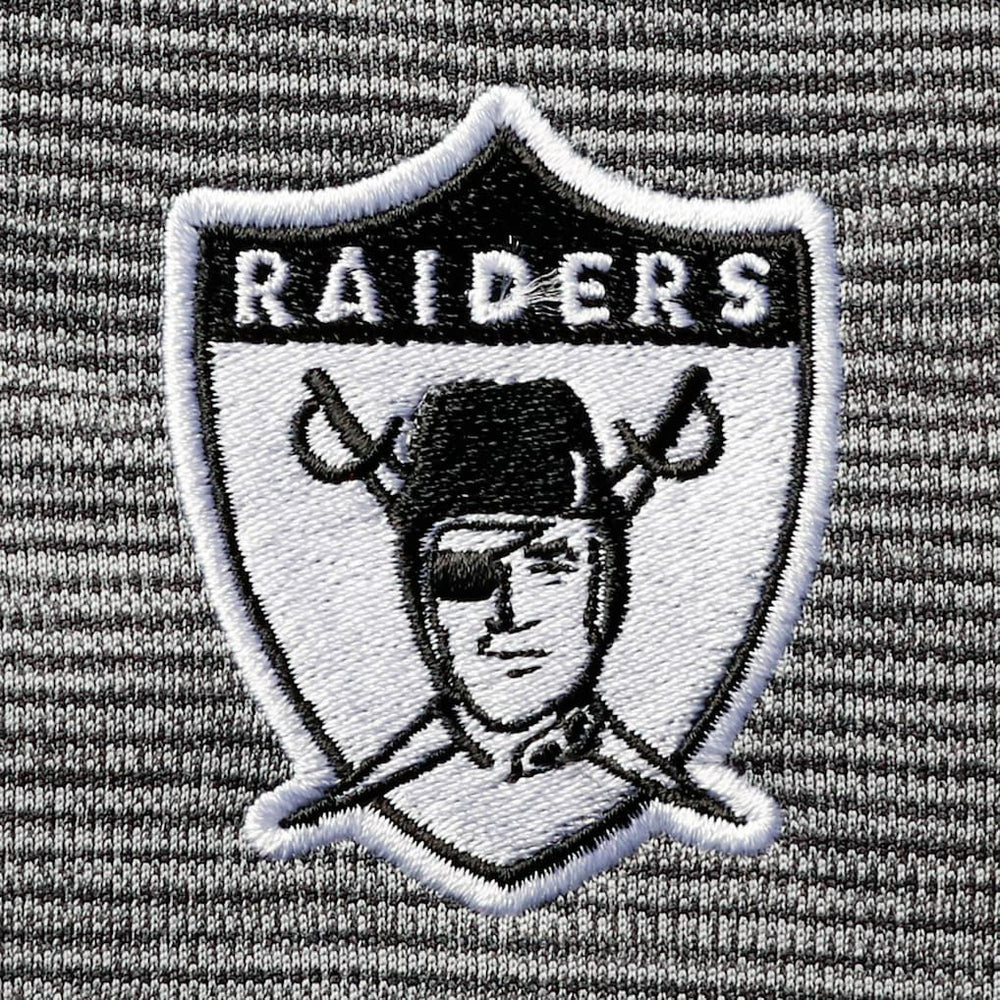 Las Vegas Raiders Antigua Throwback Cycle Quarter-Zip Jacket Black/Heathered Gray | NFL