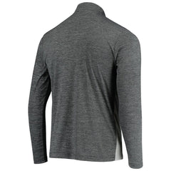 Las Vegas Raiders Antigua Throwback Cycle Quarter-Zip Jacket Black/Heathered Gray | NFL