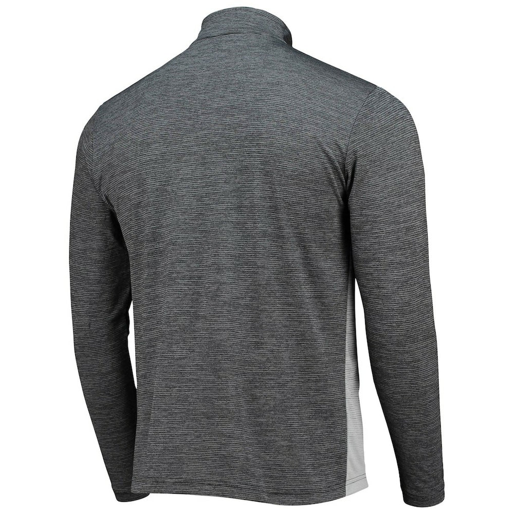 New Orleans Saints Antigua Throwback Cycle Quarter-Zip Jacket Black/Heathered Gray | NFL